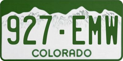 CO license plate 927EMW
