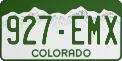 CO license plate 927EMX