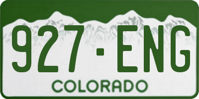 CO license plate 927ENG