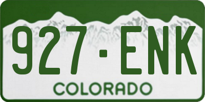 CO license plate 927ENK