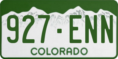 CO license plate 927ENN
