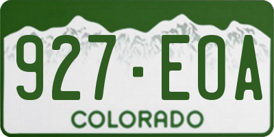 CO license plate 927EOA
