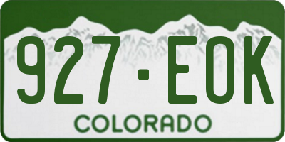 CO license plate 927EOK