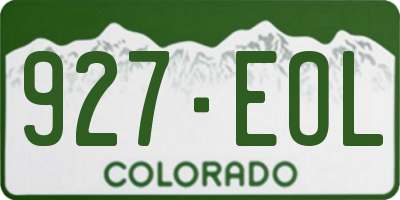CO license plate 927EOL