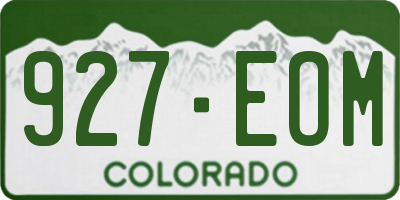 CO license plate 927EOM