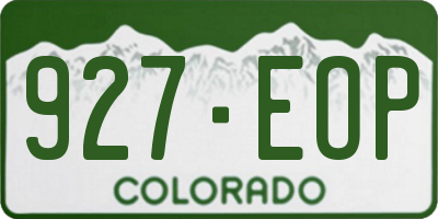 CO license plate 927EOP