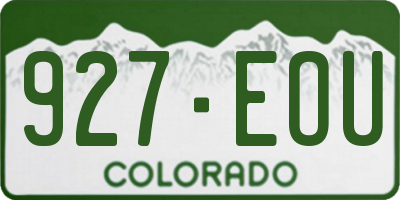 CO license plate 927EOU