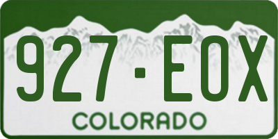 CO license plate 927EOX