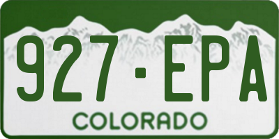 CO license plate 927EPA