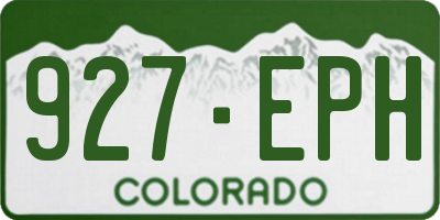 CO license plate 927EPH