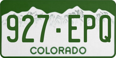 CO license plate 927EPQ