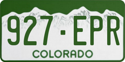 CO license plate 927EPR