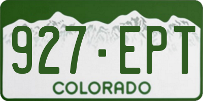 CO license plate 927EPT