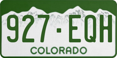 CO license plate 927EQH