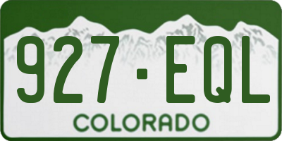 CO license plate 927EQL