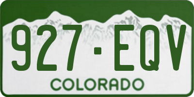 CO license plate 927EQV