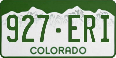 CO license plate 927ERI