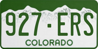 CO license plate 927ERS
