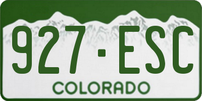 CO license plate 927ESC