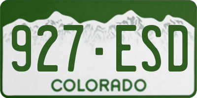 CO license plate 927ESD