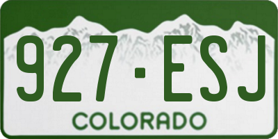 CO license plate 927ESJ