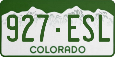 CO license plate 927ESL