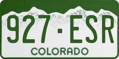 CO license plate 927ESR