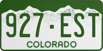 CO license plate 927EST