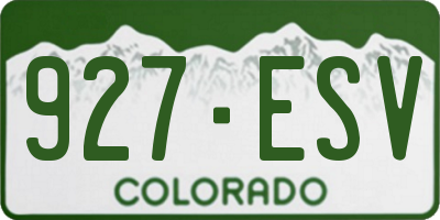 CO license plate 927ESV