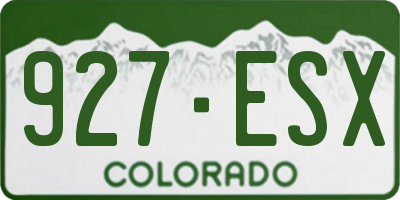 CO license plate 927ESX