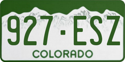 CO license plate 927ESZ