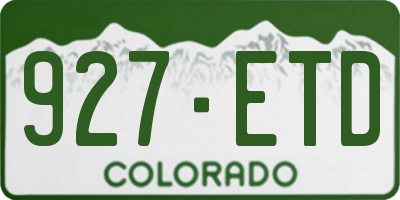 CO license plate 927ETD