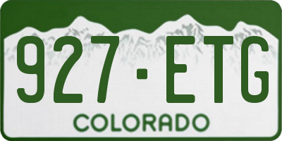 CO license plate 927ETG