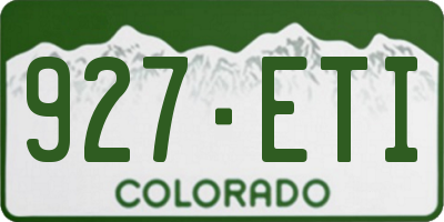 CO license plate 927ETI