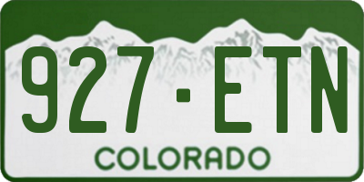 CO license plate 927ETN