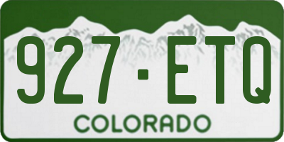 CO license plate 927ETQ