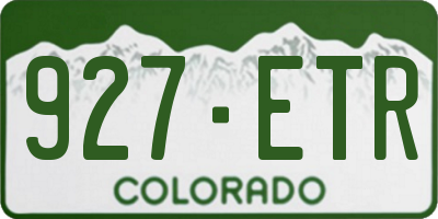 CO license plate 927ETR