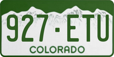 CO license plate 927ETU