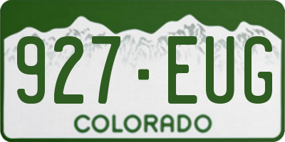 CO license plate 927EUG