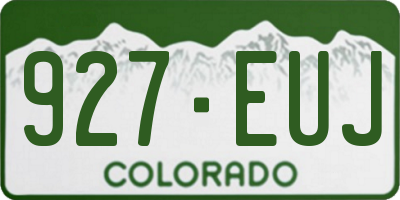 CO license plate 927EUJ
