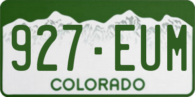 CO license plate 927EUM