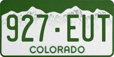 CO license plate 927EUT