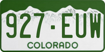 CO license plate 927EUW