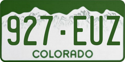 CO license plate 927EUZ