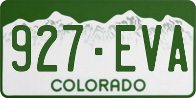CO license plate 927EVA