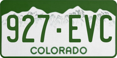 CO license plate 927EVC