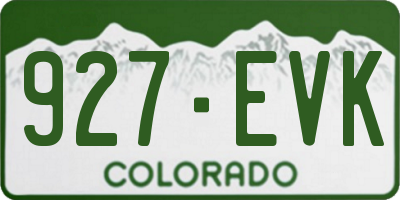 CO license plate 927EVK