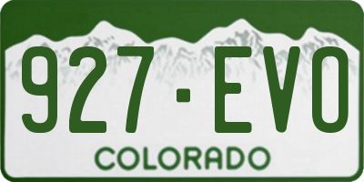 CO license plate 927EVO