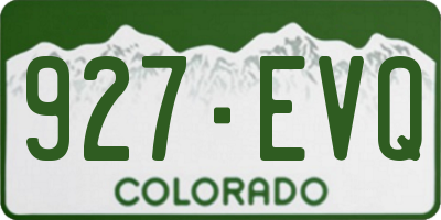 CO license plate 927EVQ