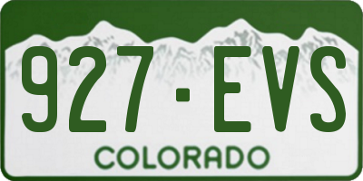 CO license plate 927EVS